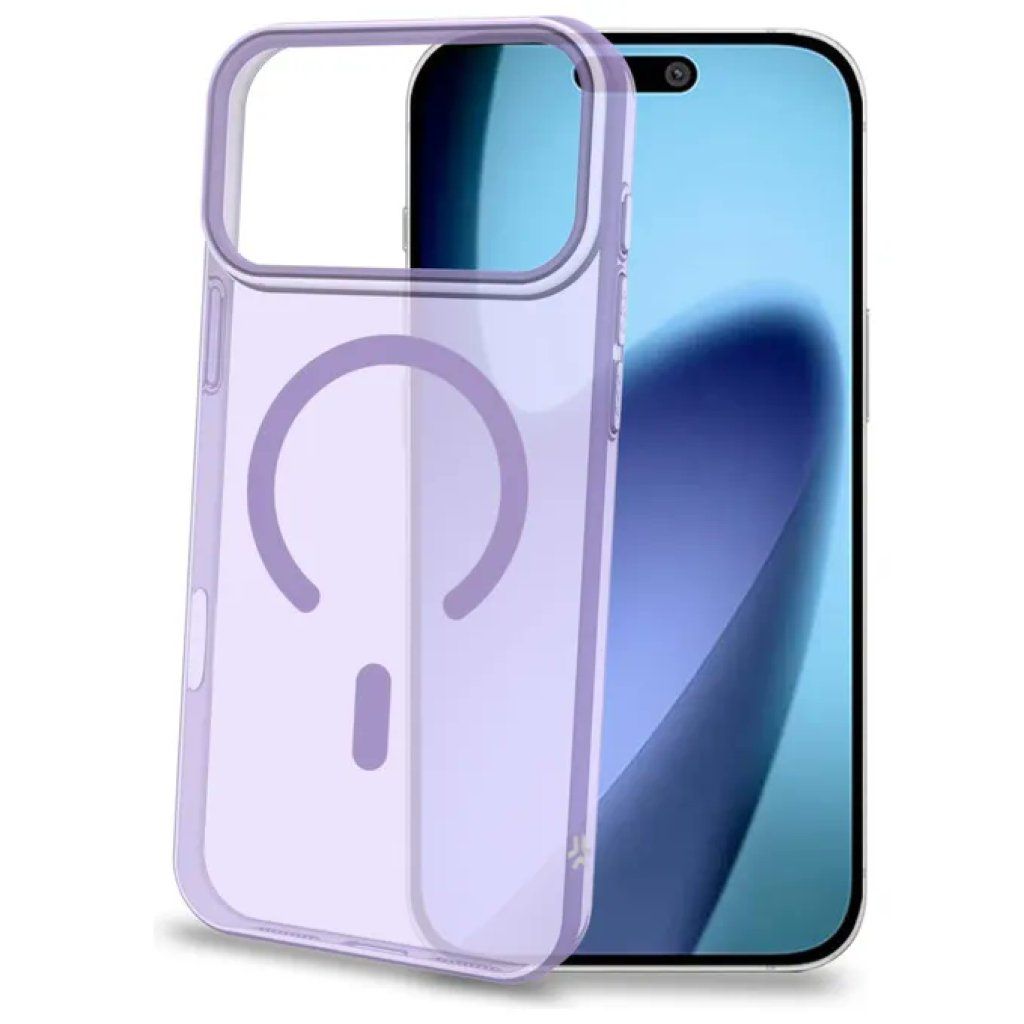 Celly Offset Cover MagSafe Glitter Viola per iPhone 17 e 17 Pro