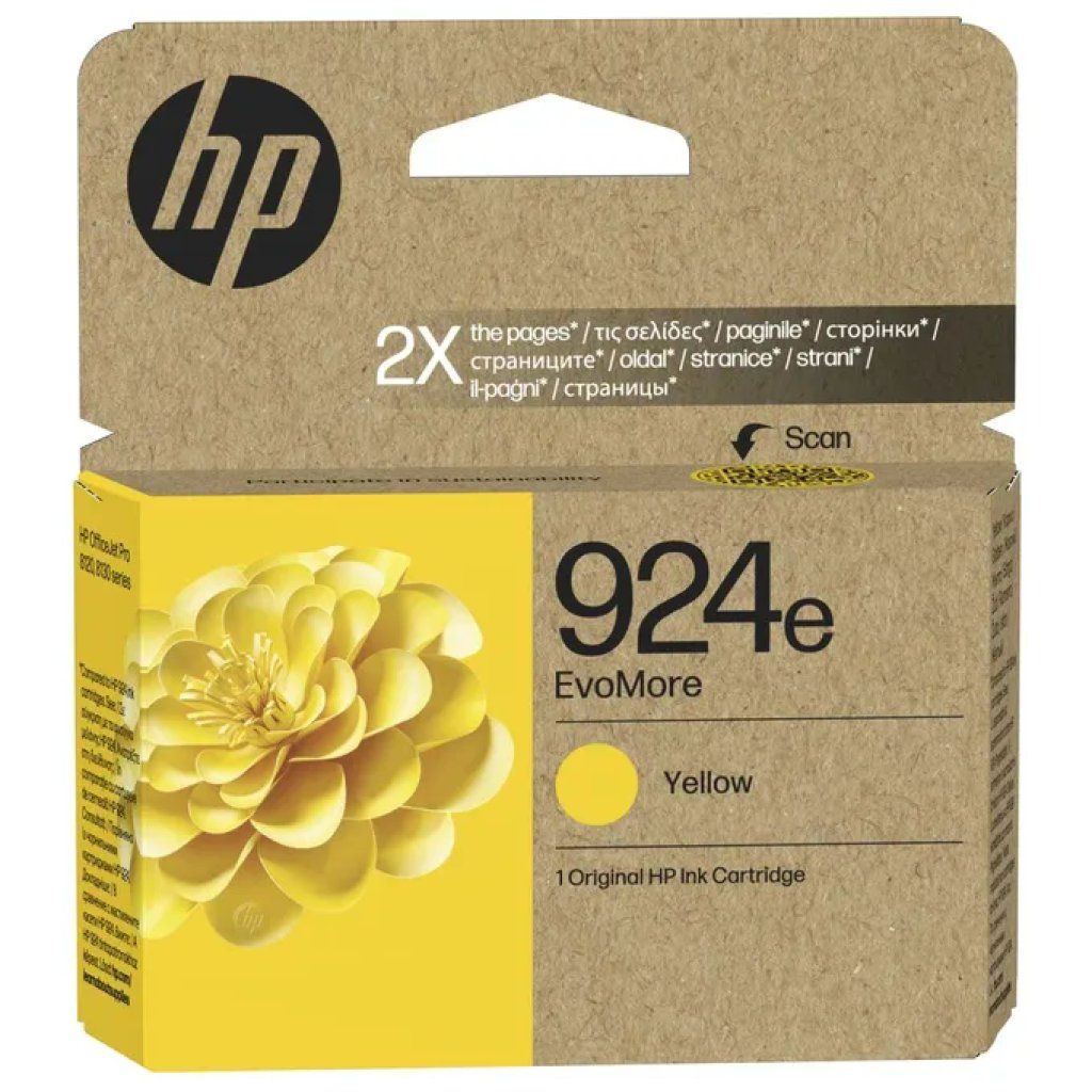 HP Cartuccia originale HP 924e EvoMore giallo, resa fino a 800 pagine