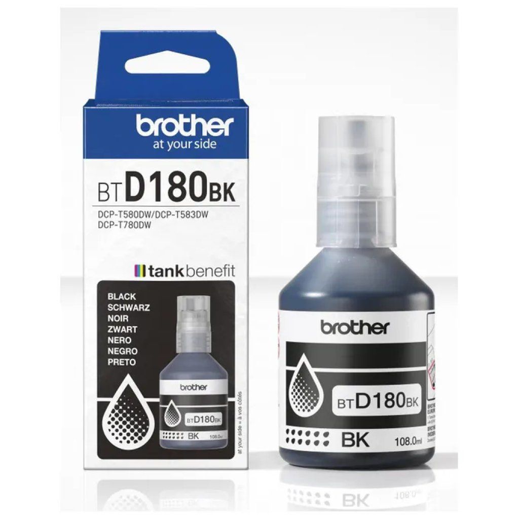 Brother BTD180BK Inchiostro Nero Originale, Fino a 7.500 Pagine Brother BTD180BK Inchiostro Nero Originale, Fino a 7.500 Pagine