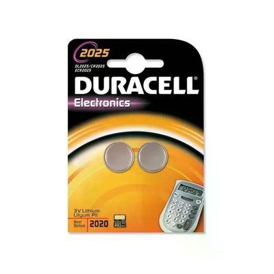 Duracell CR2025 Batterie a Bottone al Litio, Confezione da 2