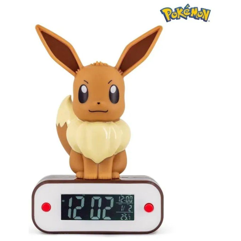 TEKNOFUN Sveglia LED Pokémon Eevee con display LCD, 18 cm TEKNOFUN Sveglia LED Pokémon Eevee con display LCD, 18 cm