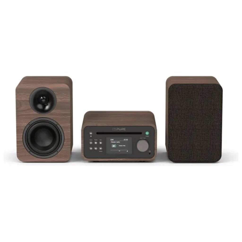 Pure 254592 Stereo Mini DAB+ FM con Bluetooth Nero Caffe' e Noce