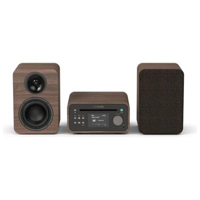 Pure 254592 Stereo Mini DAB+ FM con Bluetooth Nero Caffe' e Noce