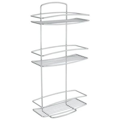 Metaltex Onda Line – Mensola da parete a 3 ripiani, argento, 26 × 11 × 53 cm Metaltex Onda Line – Mensola da parete a 3 ripiani, argento, 26 × 11 × 53 cm