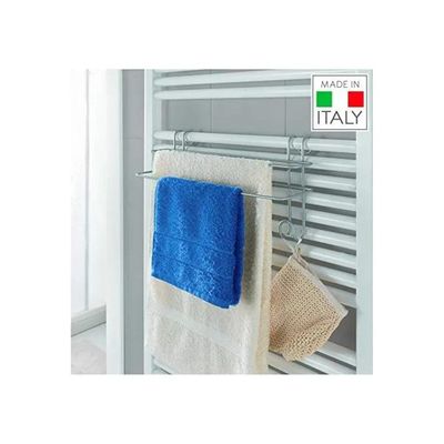 3C CASA Metaltex Radius 40.38.02 – Doppia barra con 2 ganci per termoarredo, argento 3C CASA Metaltex Radius 40.38.02 – Doppia barra con 2 ganci per termoarredo, argento