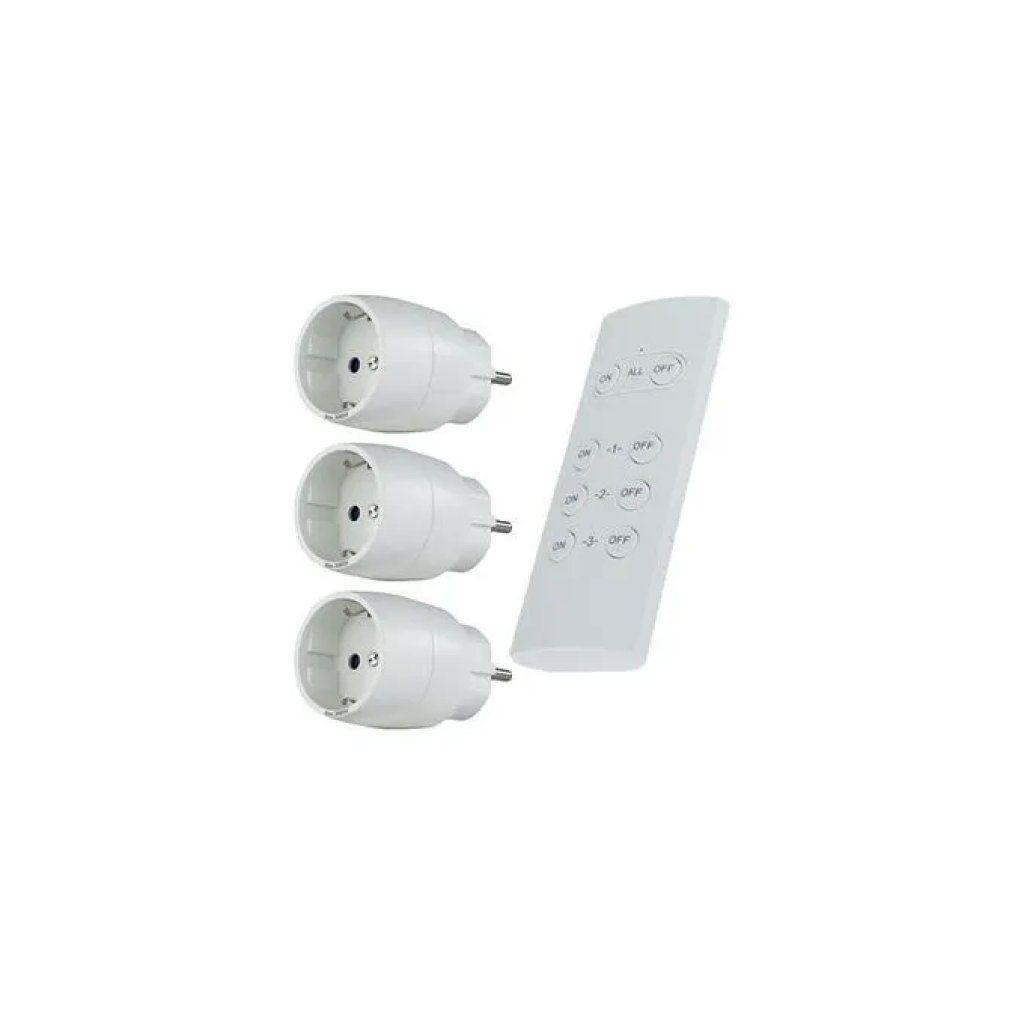 REV 0085500103 Presa wireless 3+1 con telecomando, 3680 W, 16 A, bianca