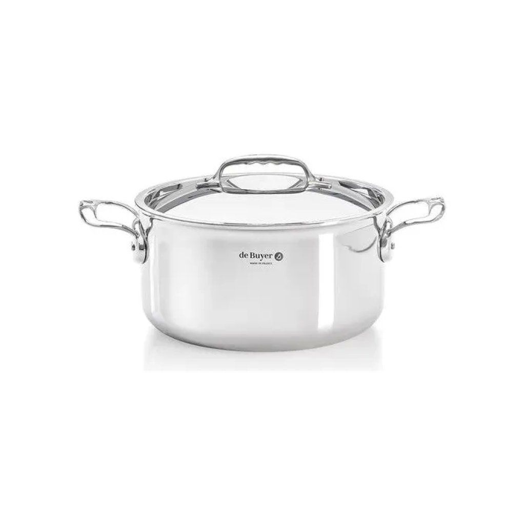De Buyer Affinity Pentola Alta 28 cm con Coperchio in Vetro
