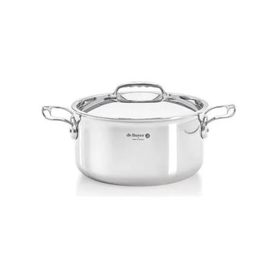 De Buyer Affinity Pentola Alta 28 cm con Coperchio in Vetro