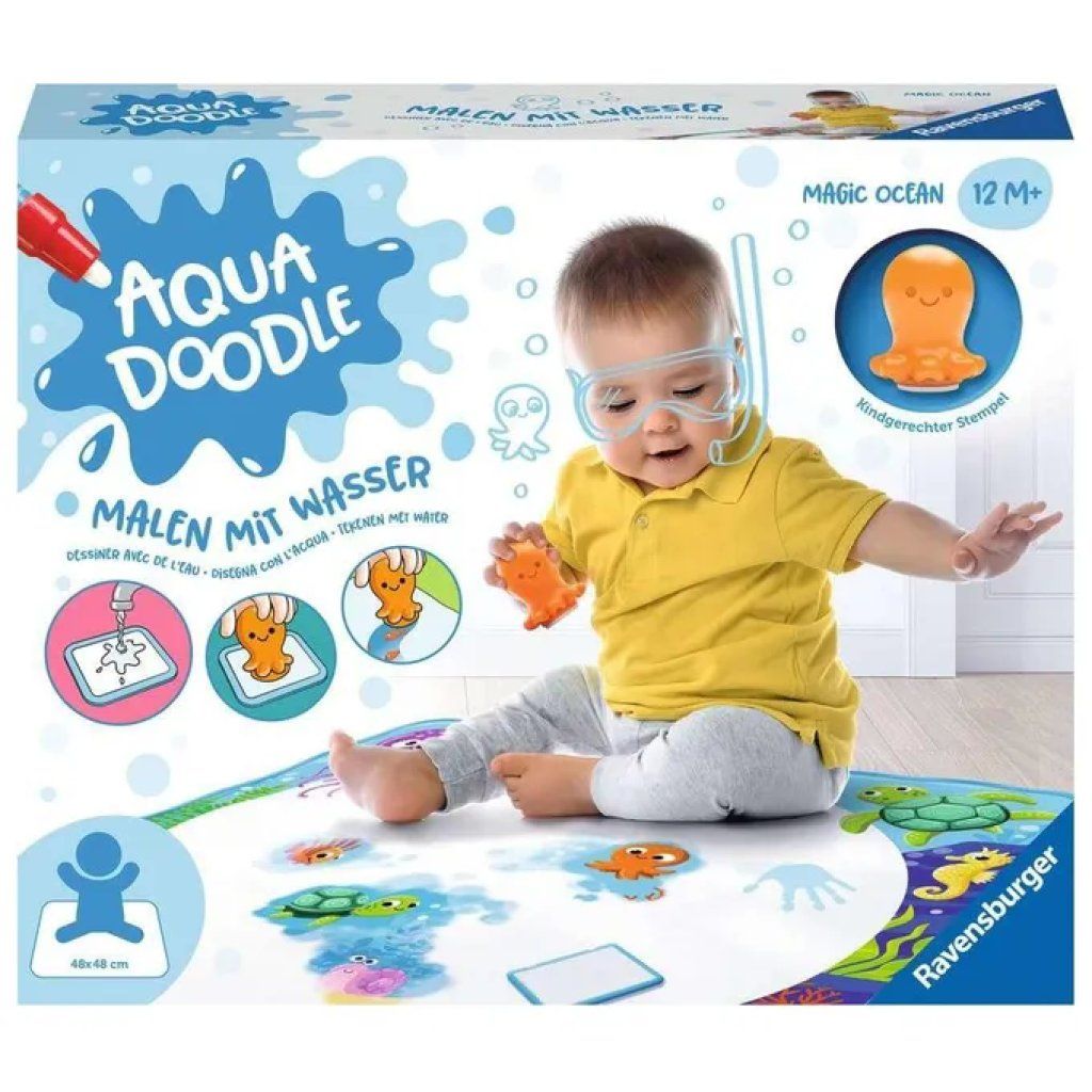 Ravensburger Aquadoodle Magic Ocean – Tappetino ad acqua 50 × 50 cm Ravensburger Aquadoodle Magic Ocean – Tappetino ad acqua 50 × 50 cm
