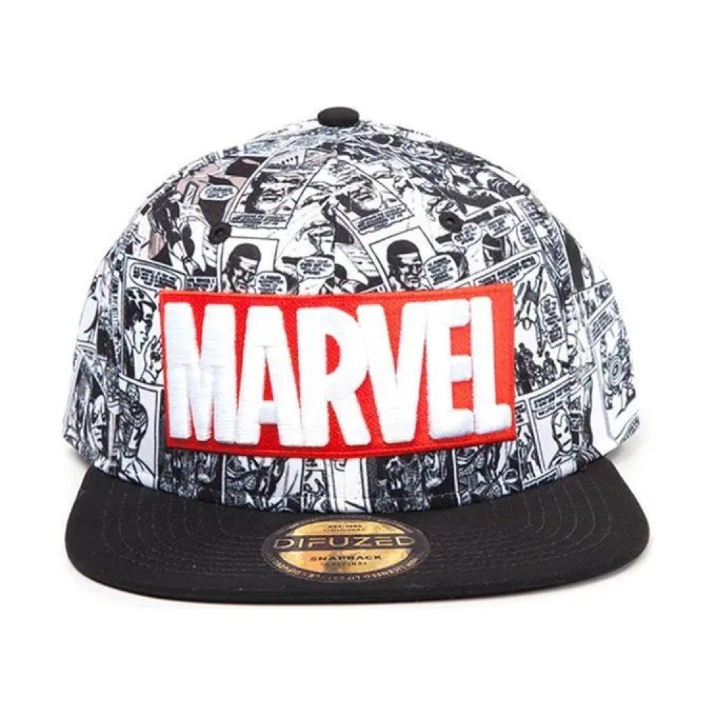 BIOWORLD Cappello nero Marvel Classic con logo rosso e bianco
