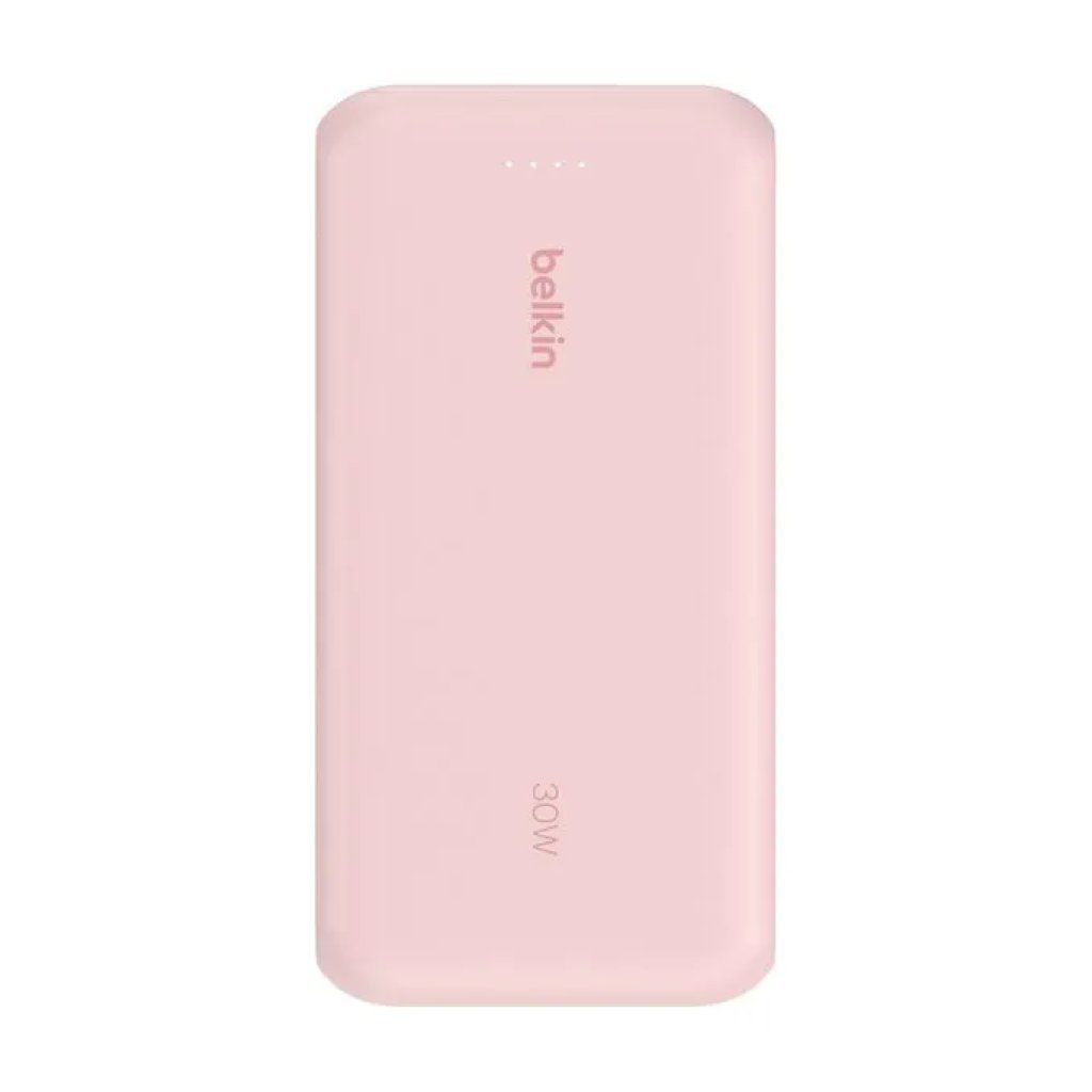 Belkin BoostCharge Powerbank 20.000 mAh rosa con cavo USB-C integrato