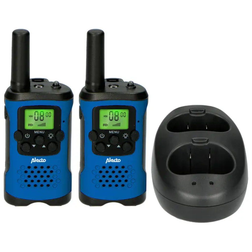 Alecto FR175BW Set Walkie Talkie 8 Canali, 446 MHz, Nero e Blu
