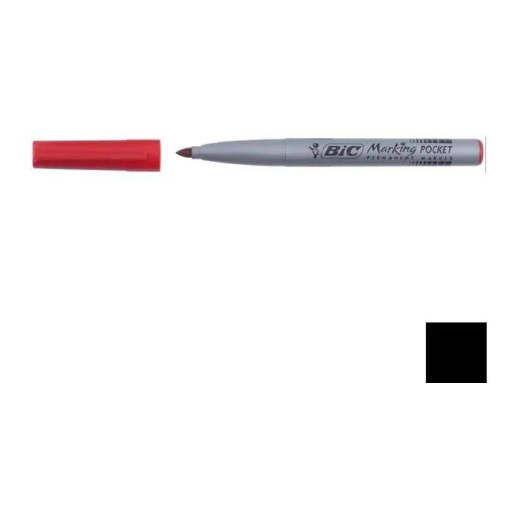 BIC Pocket Pennarelli Neri, Punta 1,1 mm, 12 Pezzi