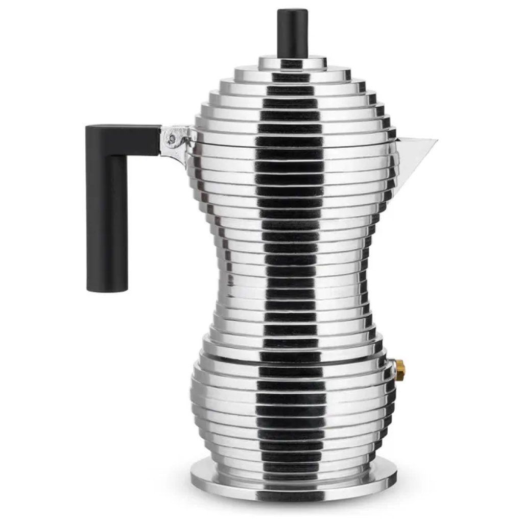 Alessi Pulcina MDL02/3 B – Caffettiera moka nera, 3 tazze
