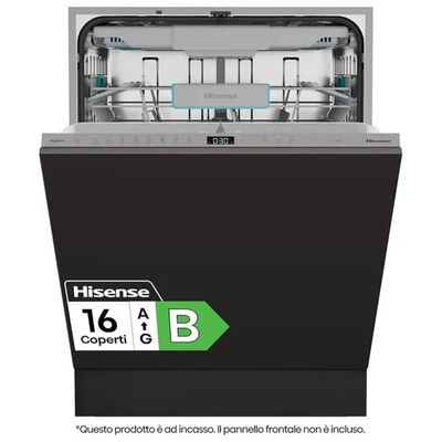 Hisense HV16BEX1 Lavastoviglie da Incasso 16 Coperti, Classe B, Inox