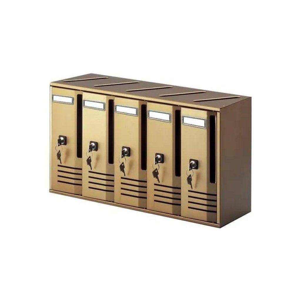Alubox Cubo C5 – Blocchiera postale in alluminio bronzo, 5 caselle Alubox Cubo C5 – Blocchiera postale in alluminio bronzo, 5 caselle