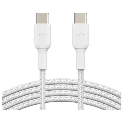 Belkin CAB004BT1MWH2PK – Confezione da 2 cavi USB-C intrecciati, 1 m, bianchi