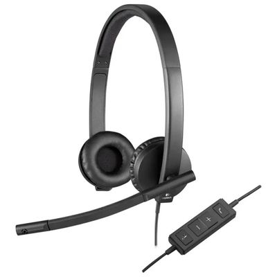 Logitech H570e Cuffie USB con Microfono e Controlli in Linea