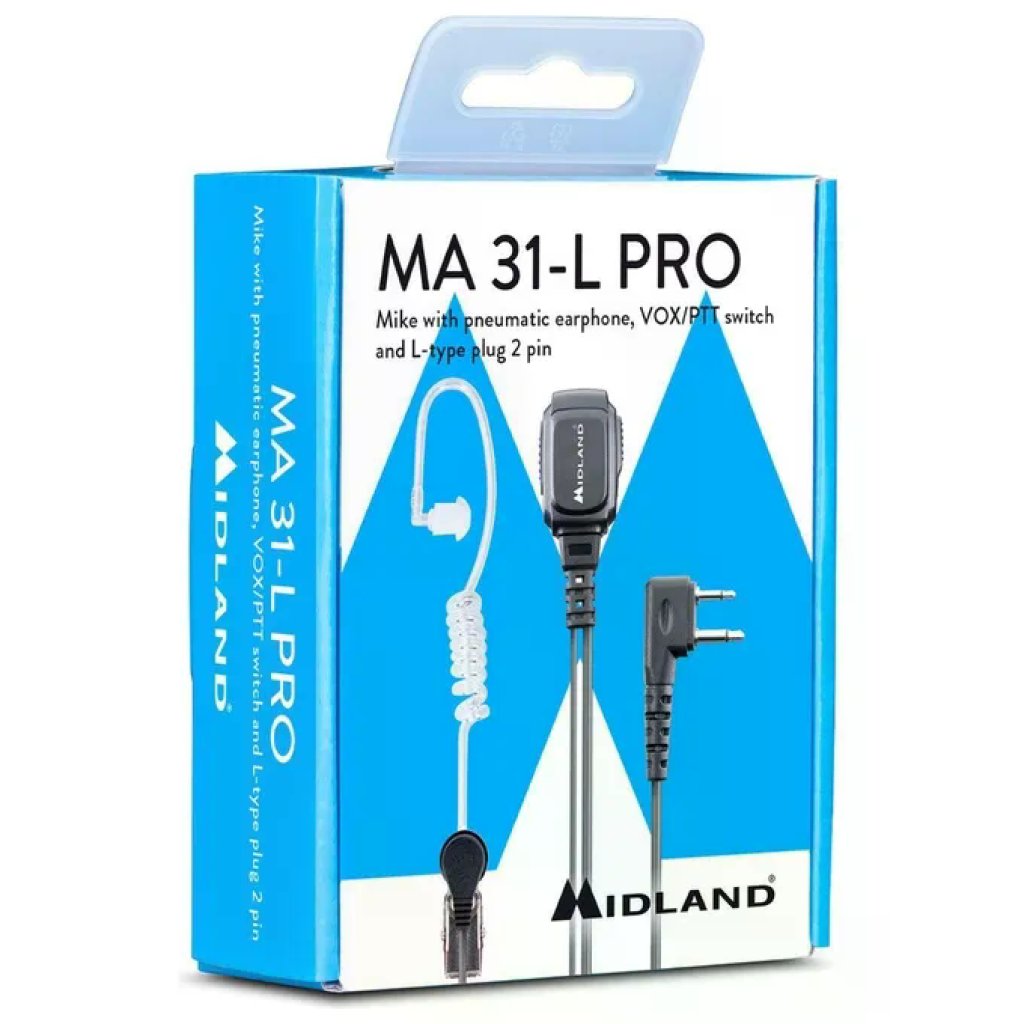 Midland MA31-L Pro auricolare con microfono PTT per radio