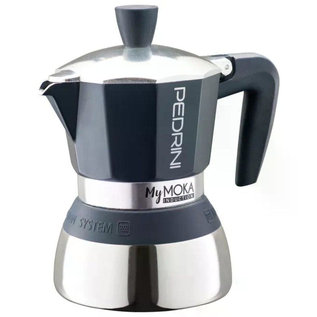 Pedrini MyMoka Induction Velvet Blue e Cromo – Caffettiera 2 Tazze