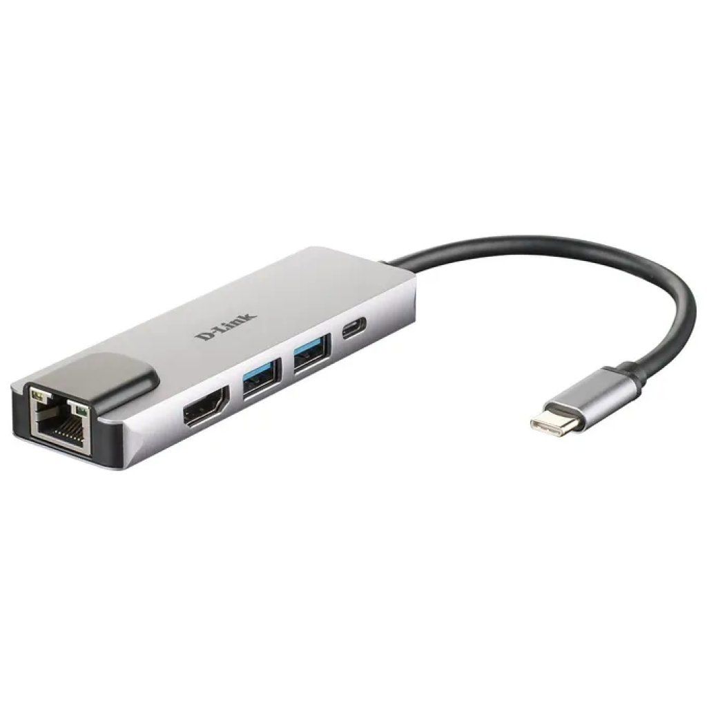 D-Link DUB-M520 Hub USB-C 5 in 1 con HDMI 4K, Ethernet Gigabit e ricarica 60 W