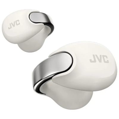 JVC Nearphone auricolari wireless open-ear Bluetooth, argento e bianco