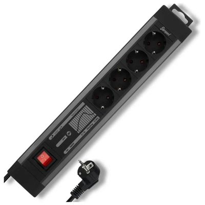 REV SupraGuard Multipresa 4 Prese con Protezione, Interruttore Luminoso e Cavo da 2,5 m REV SupraGuard Multipresa 4 Prese con Protezione, Interruttore Luminoso e Cavo da 2,5 m