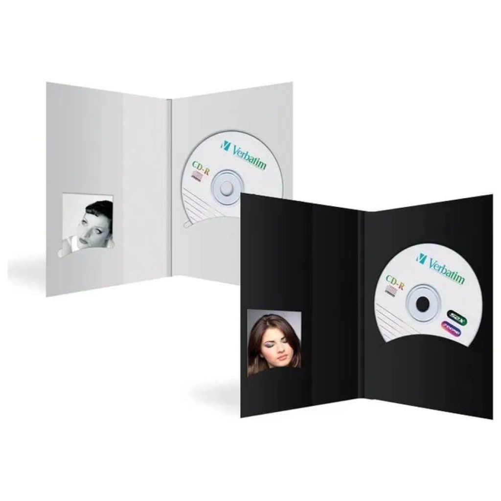 Daiber 6610 Cartella Portafoto con Scomparto CD, 10x15 cm, 2 Scomparti, 100 Pezzi, Bianca