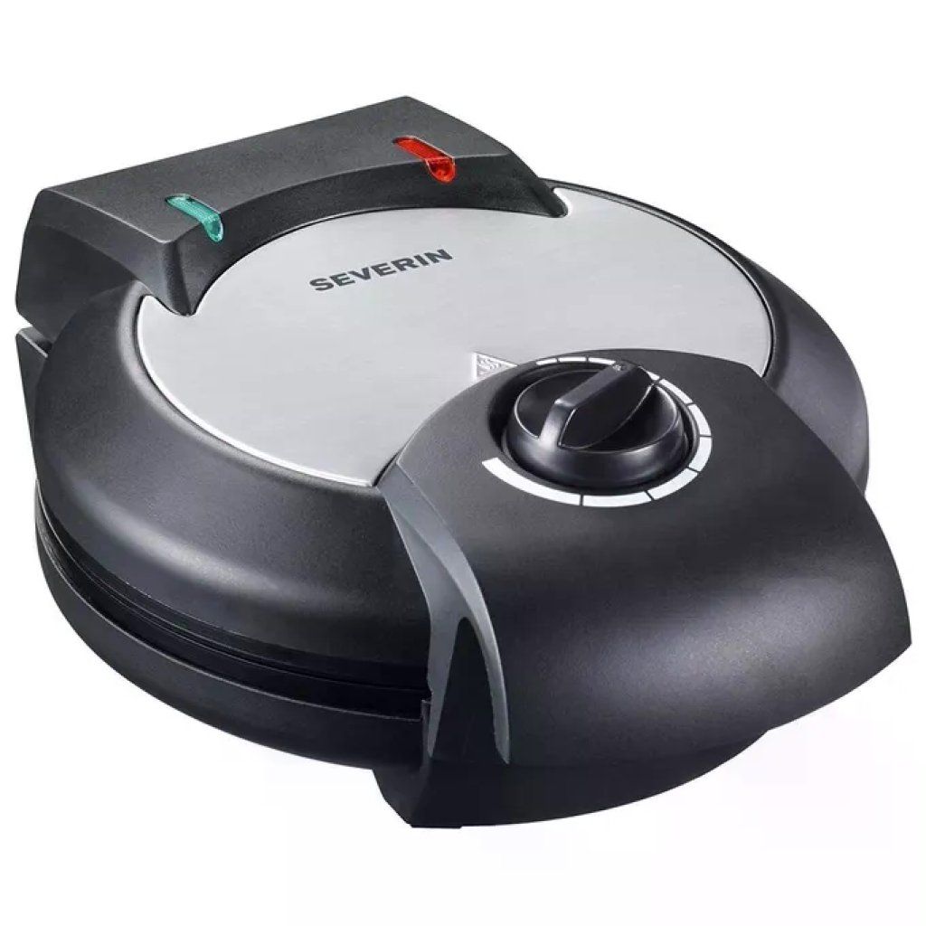 Severin WA 2103 Piastra per waffle 4 porzioni, 1200 W, nero e argento