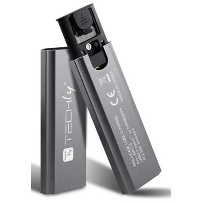 Techly I-CASE USB31C-NVME2 Box Esterno per SSD M.2 NVMe/SATA USB-C 3.2 Gen 2, Grigio