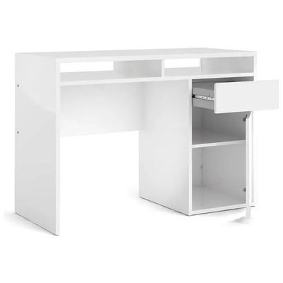 Tvilum Function Plus Scrivania Bianca con Cassetto e Vani, 110,2 x 48,2 x 77,4 cm