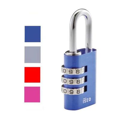 ISEO Lucchetti a Combinazione Blu 30 mm, 3 Cifre – Set da 2 ISEO Lucchetti a Combinazione Blu 30 mm, 3 Cifre – Set da 2