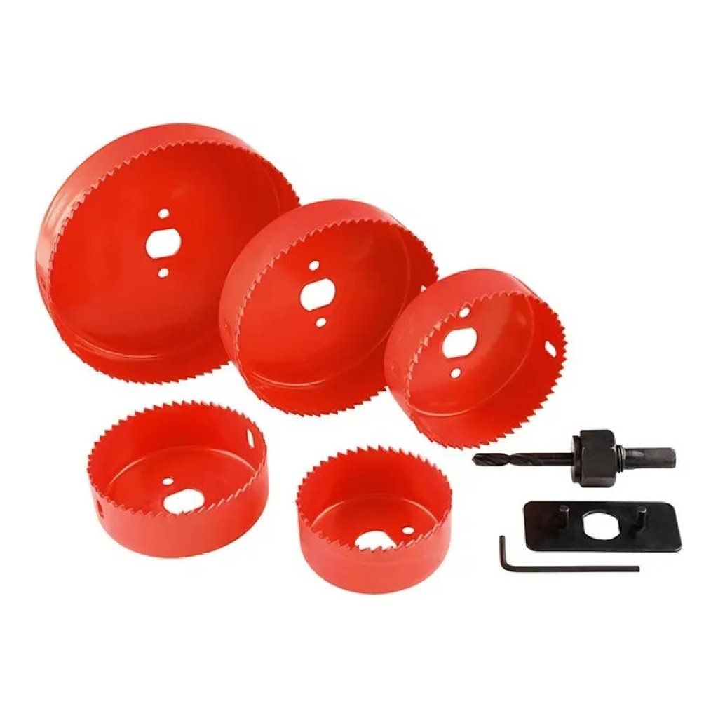 KWB Set 5 Seghe a Tazza HSS Bimetalliche con Accessori e Valigetta