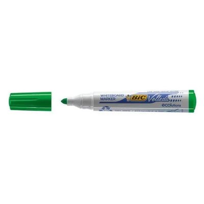 BIC Velleda ECOlutions 1701 Pennarelli Verdi per Lavagna Bianca, Punta Tonda 1,5 mm, 12 Pezzi
