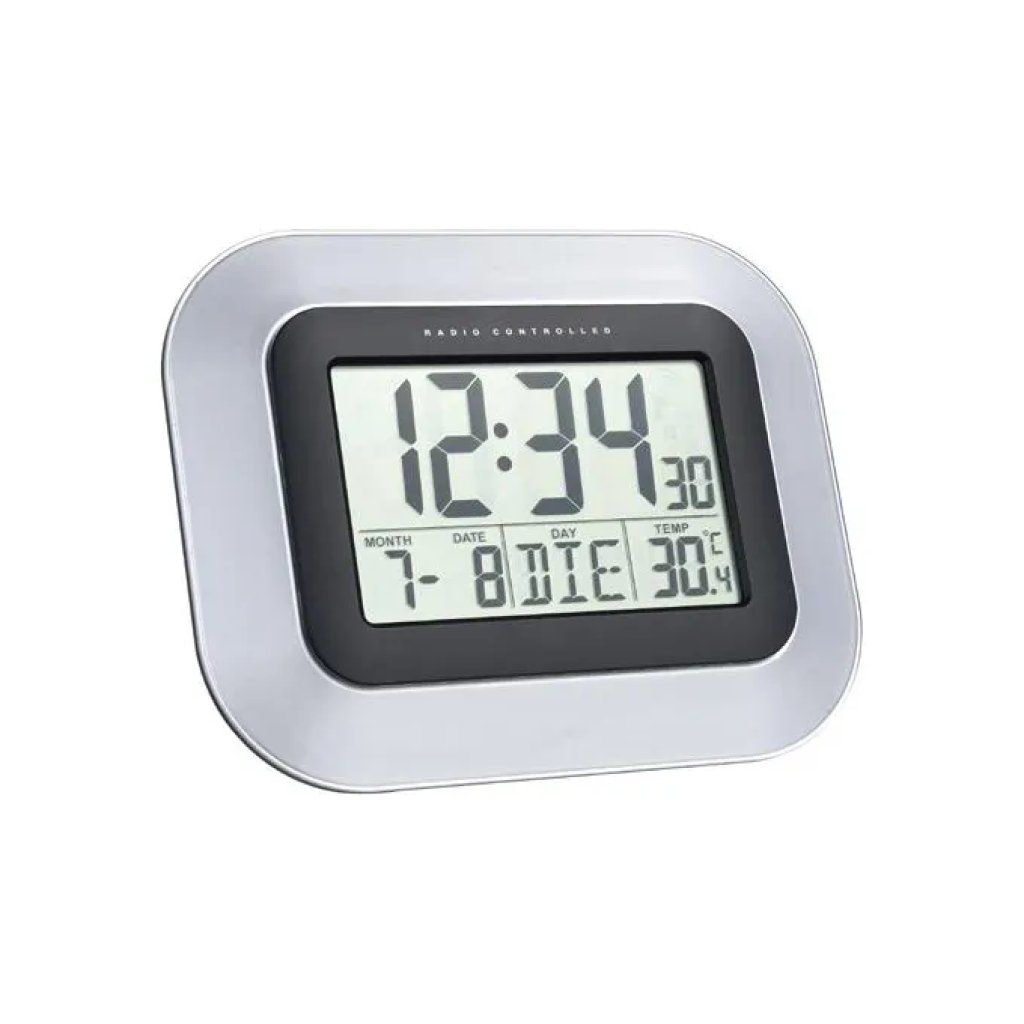 Technoline WS 8005 Orologio Digitale Radiocontrollato Nero e Argento
