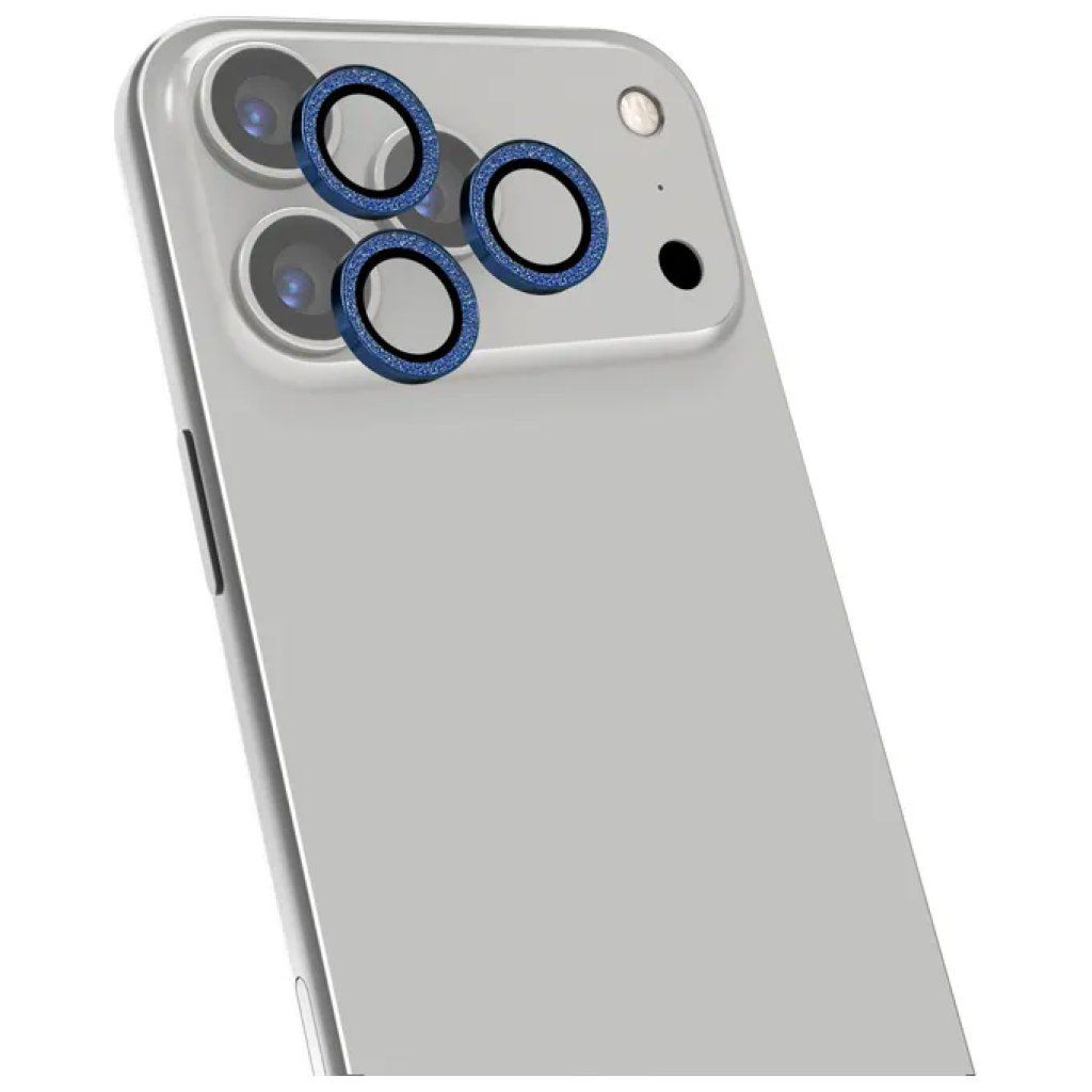 Celly protezioni obiettivo fotocamera per iPhone 17 Pro Max, blu, confezione da 3 Celly protezioni obiettivo fotocamera per iPhone 17 Pro Max, blu, confezione da 3