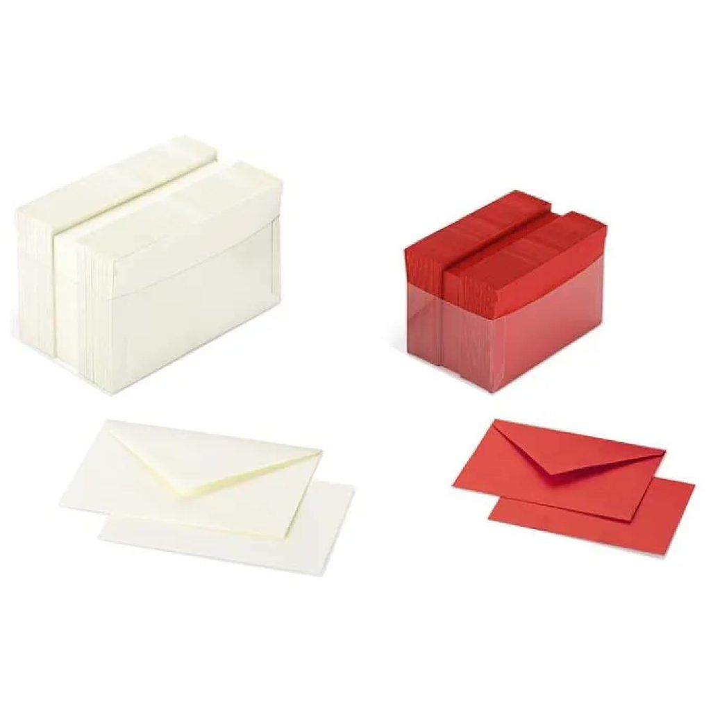 CARTOTECNICA FAVINI Favini Burano set di 100 biglietti e buste avorio, 7,2 × 11 cm