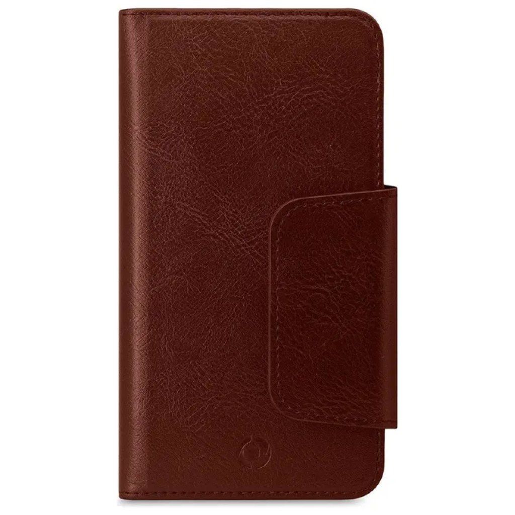 Celly Duomo XXL – Custodia portafoglio marrone per smartphone fino a 6,5″