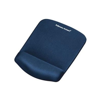 Fellowes PlushTouch Tappetino Mouse con Poggiapolsi Blu