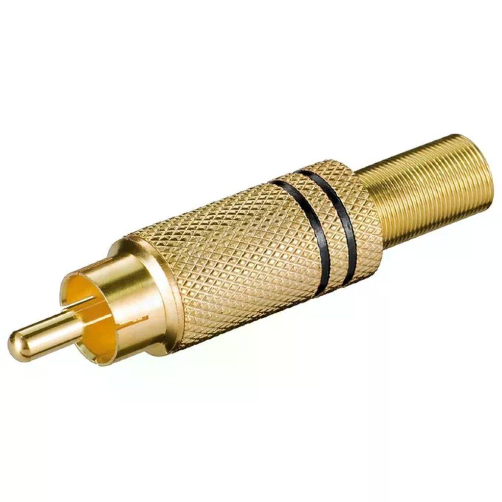 Goobay 11281 Connettore RCA Maschio Dritto Nero e Oro, Confezione da 10 Goobay 11281 Connettore RCA Maschio Dritto Nero e Oro, Confezione da 10