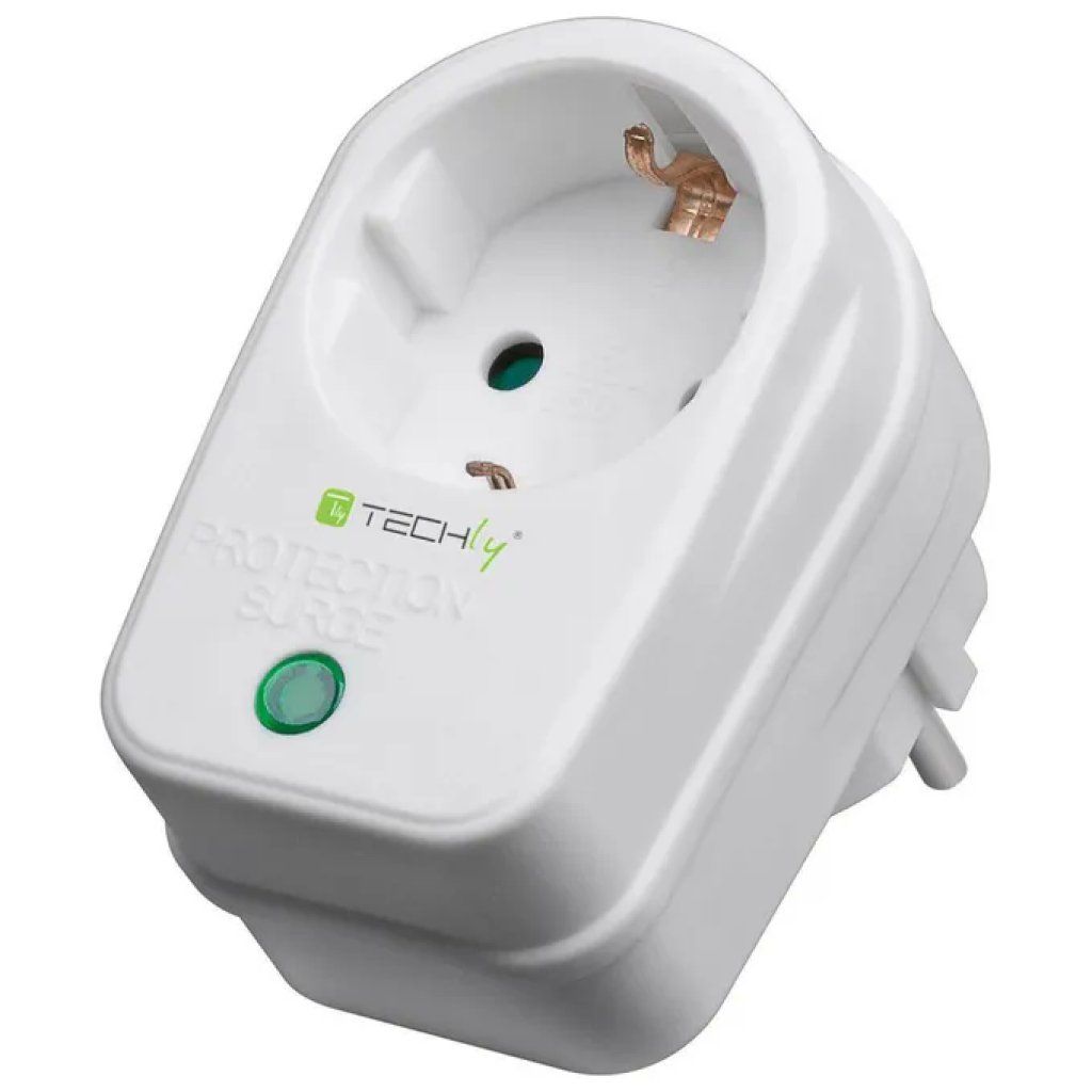 Techly IPW-ADP-SURGET – Presa Schuko con protezione da sovratensioni, 16 A, 3500 W Techly IPW-ADP-SURGET – Presa Schuko con protezione da sovratensioni, 16 A, 3500 W