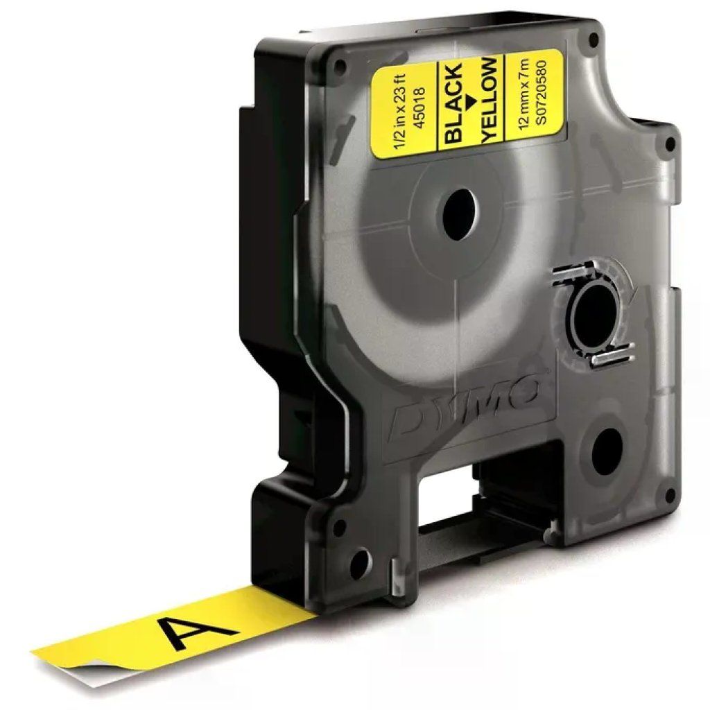 DYMO Nastro DYMO D1 Standard nero su giallo, 12 mm x 7 m