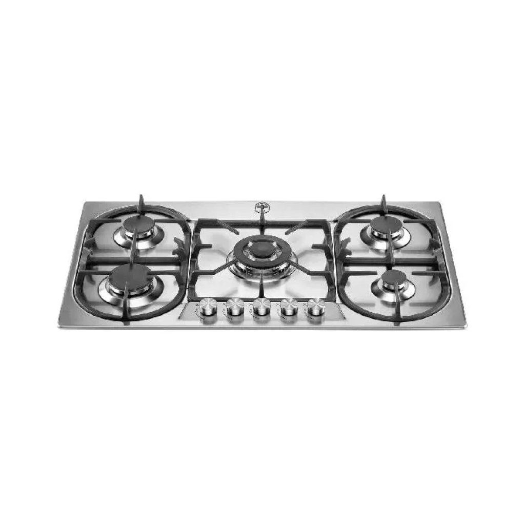 Bertazzoni La Germania P7101D9X-19 Piano Cottura a Gas 75 cm, 5 Fuochi, Wok 3500 W, Acciaio Inox