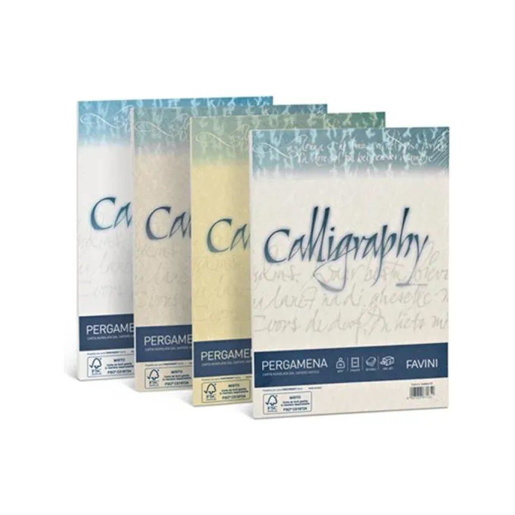 CARTOTECNICA FAVINI Favini Calligraphy Carta Pergamena A4 Bianca, 190 g/m², 50 Fogli