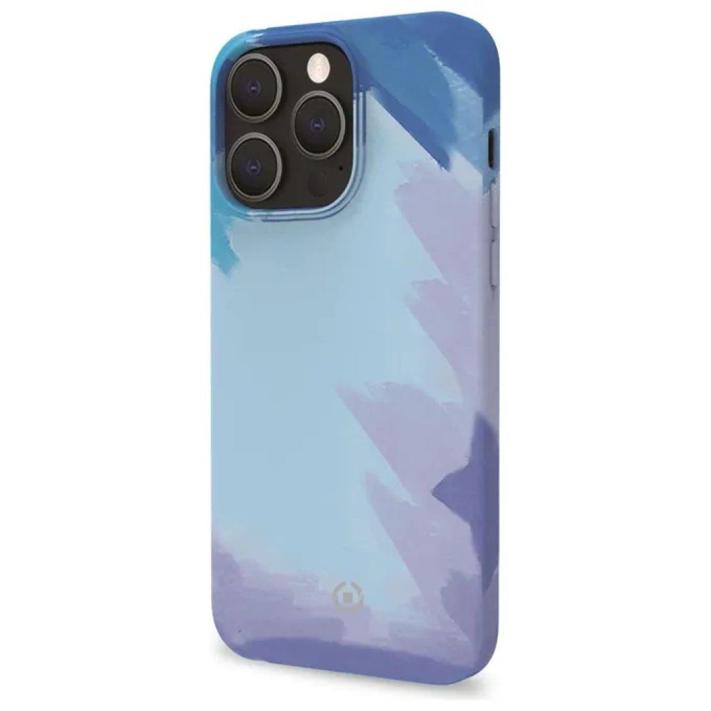 Celly Watercolor Cover blu per iPhone 13 Pro Max