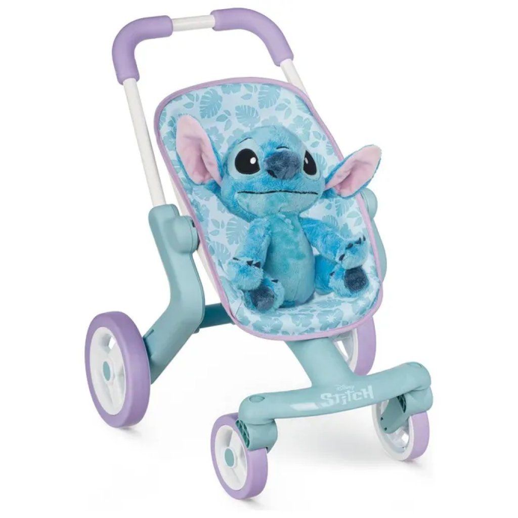 Smoby Passeggino Giocattolo Stitch con Peluche Blu