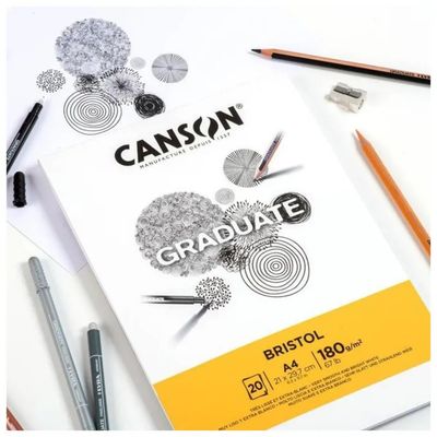 Canson Graduate Bristol A3 – Blocco da 20 fogli, 180 g/m²