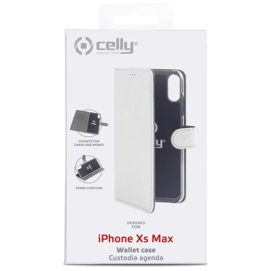 Celly Wally Custodia a Libro Bianca per iPhone XS Max