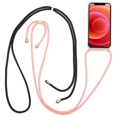 Celly Lacet Cover con Laccetto per iPhone Pro Max, Nero e Rosa Celly Lacet Cover con Laccetto per iPhone Pro Max, Nero e Rosa