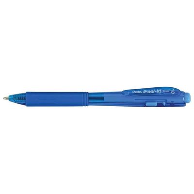 Pentel Feel-it Wow BX440-SI, penne a sfera azzurre, punta 1 mm, confezione da 12